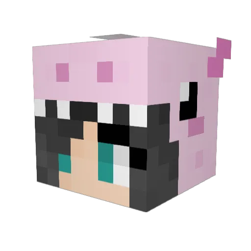 Kickooo Minecraft avatar head, 3D render