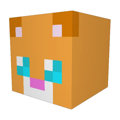 KidCat2602 Minecraft avatar head, 3D render