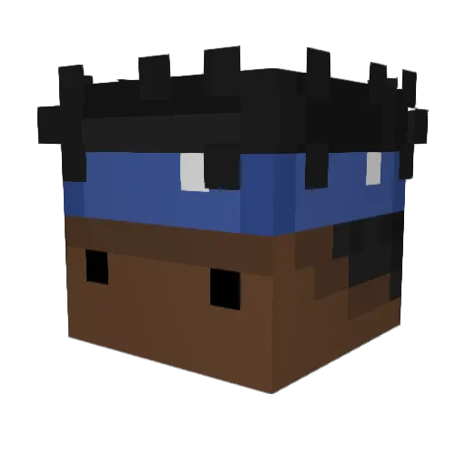 KidCoby Minecraft avatar head, 3D render
