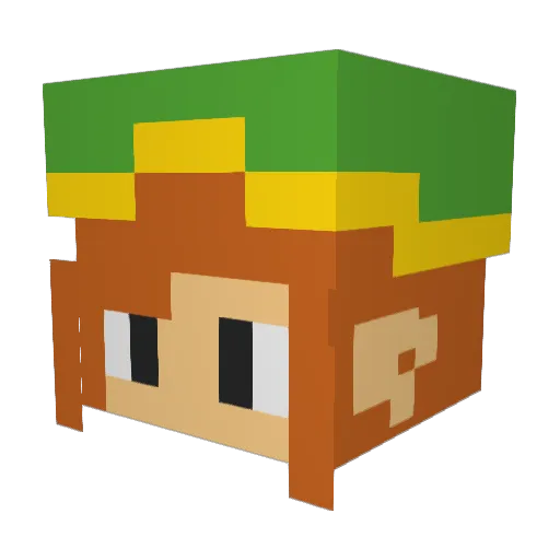 KidCuervo Minecraft avatar head, 3D render