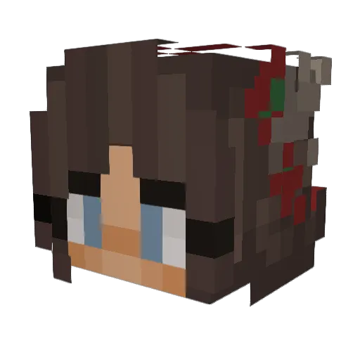 KidKiIIhunter Minecraft avatar head, 3D render