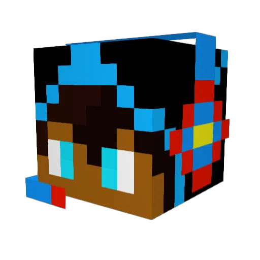KidKing27 Minecraft avatar head, 3D render