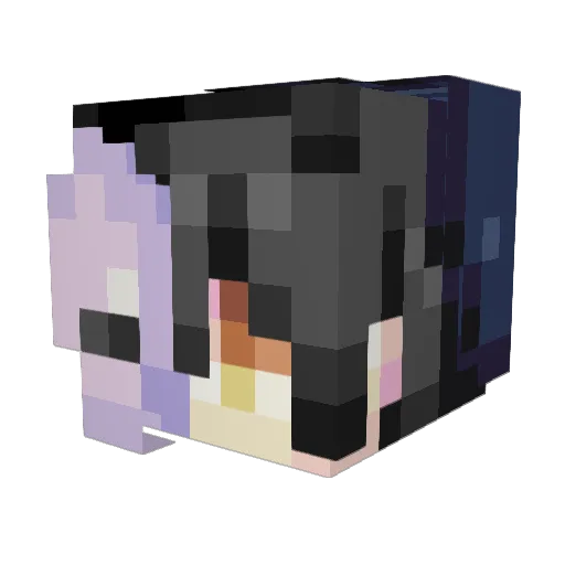 KidLeto Minecraft avatar head, 3D render