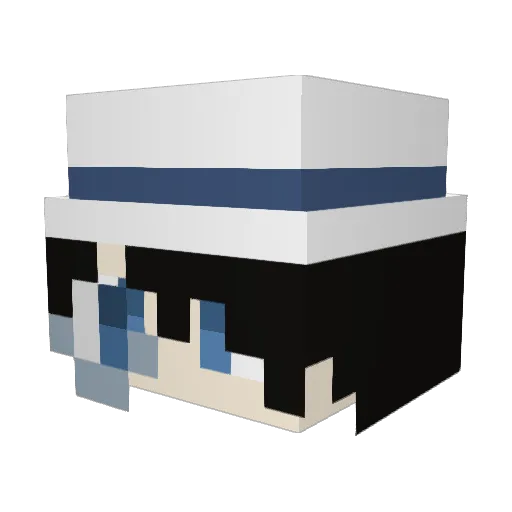 KidLunaOficial Minecraft avatar head, 3D render
