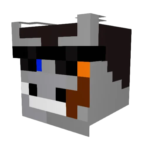 KidUnderABlanket Minecraft avatar head, 3D render