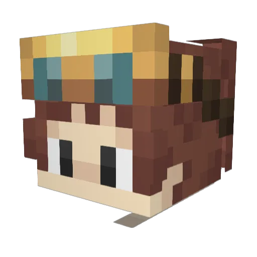 KidVOlt Minecraft avatar head, 3D render