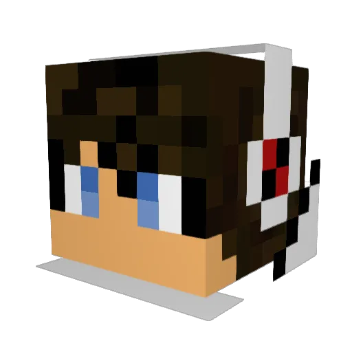 Kid_ouo Minecraft avatar head, 3D render