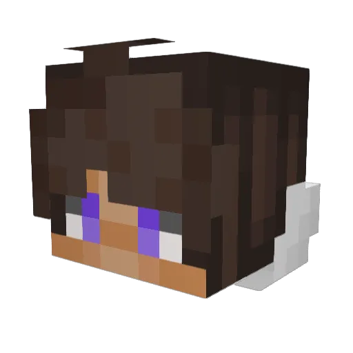 Kidaroma Minecraft avatar head, 3D render