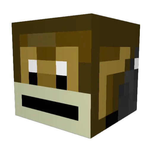 KiddGin Minecraft avatar head, 3D render