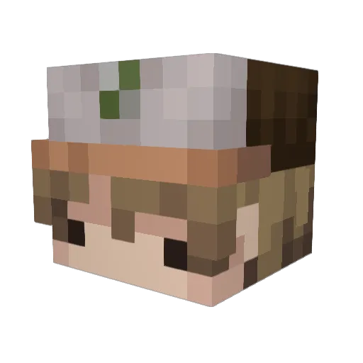 KiddOnCraft Minecraft avatar head, 3D render