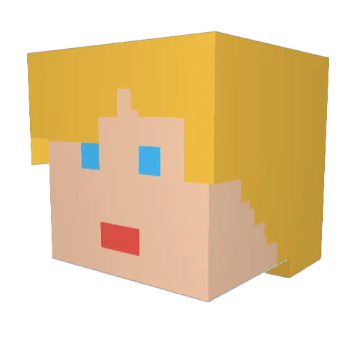 Kidder93 Minecraft avatar head, 3D render