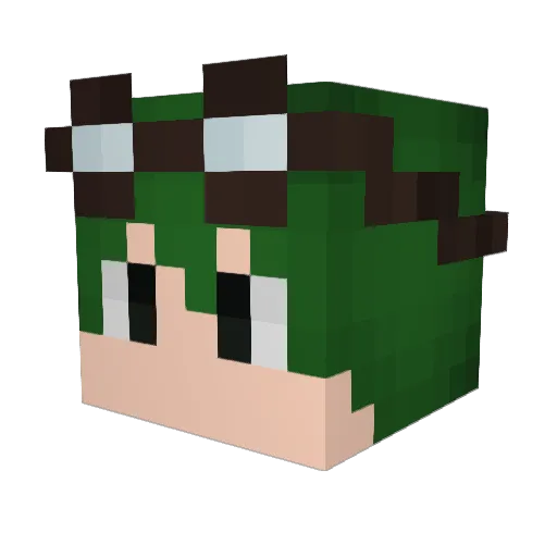 Kidding_Gaming Minecraft avatar head, 3D render