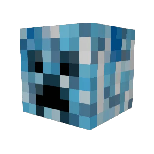 Kiddownn Minecraft avatar head, 3D render