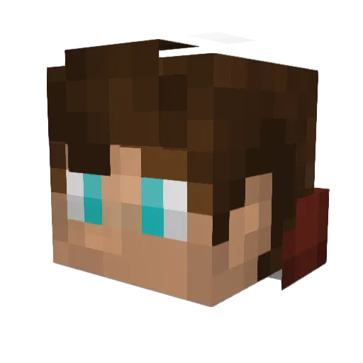 Kidnu Minecraft avatar head, 3D render