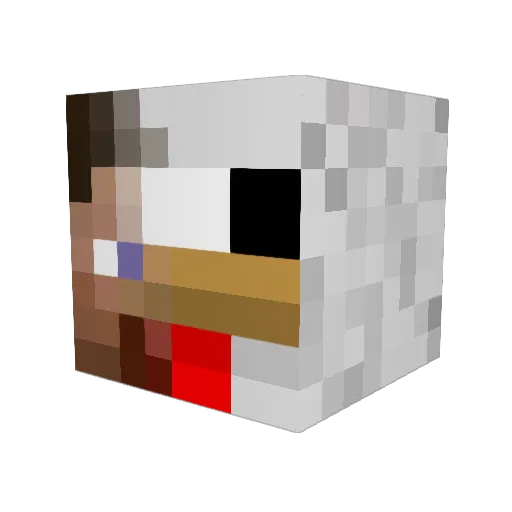Kiduoo Minecraft avatar head, 3D render