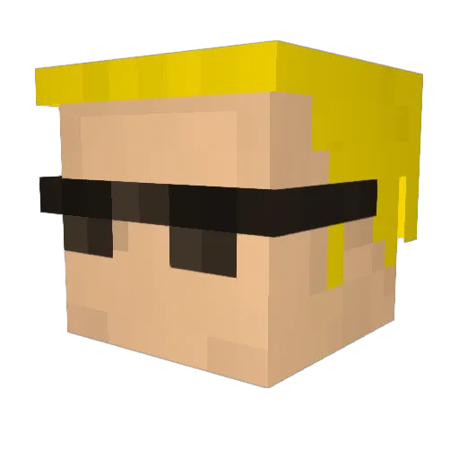 Kidyoichi Minecraft avatar head, 3D render