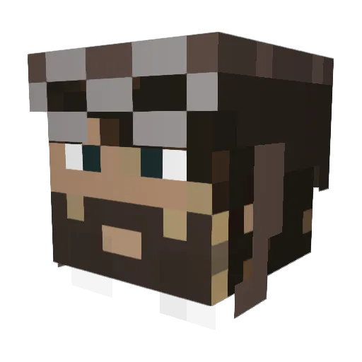 KiekUt Minecraft avatar head, 3D render