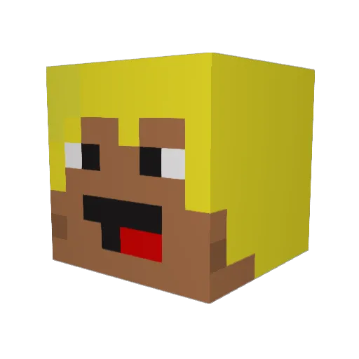 Kiel0 Minecraft avatar head, 3D render