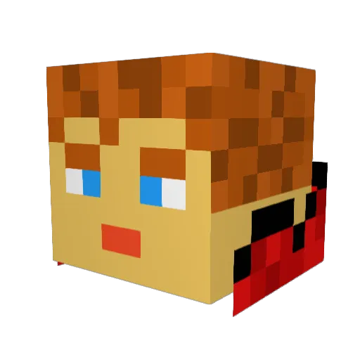 Kiettepiet Minecraft avatar head, 3D render