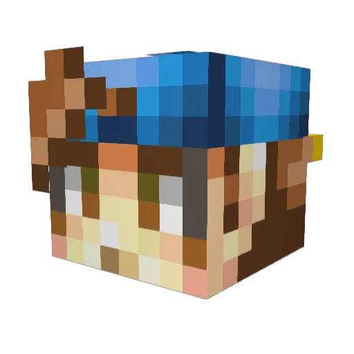 Kiferian Minecraft avatar head, 3D render