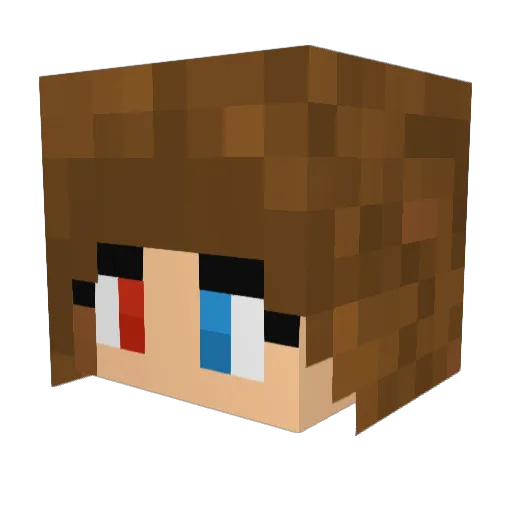 Kiffergirl Minecraft avatar head, 3D render