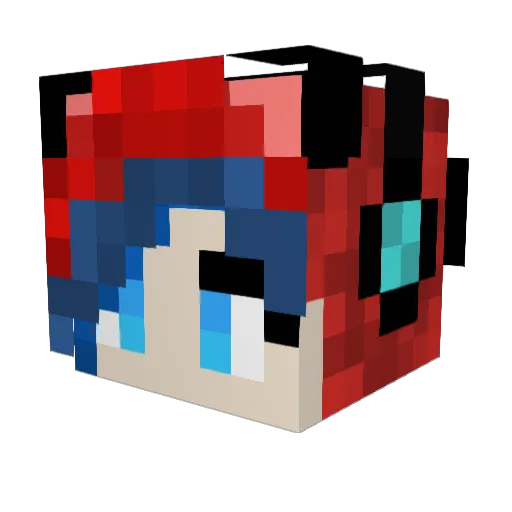Kigamae Minecraft avatar head, 3D render