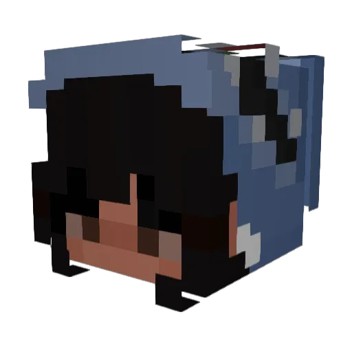 Kiianah Minecraft avatar head, 3D render