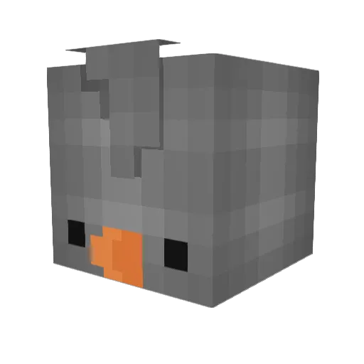 Kiiba20 Minecraft avatar head, 3D render