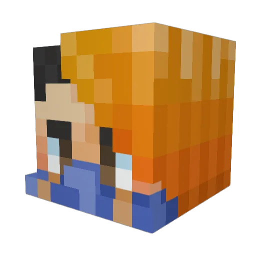Kiibie Minecraft avatar head, 3D render