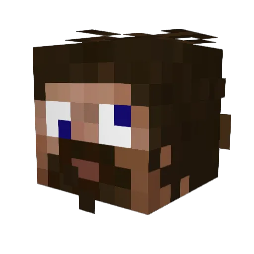 KiikoTG Minecraft avatar head, 3D render