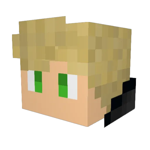 Kiiptil Minecraft avatar head, 3D render