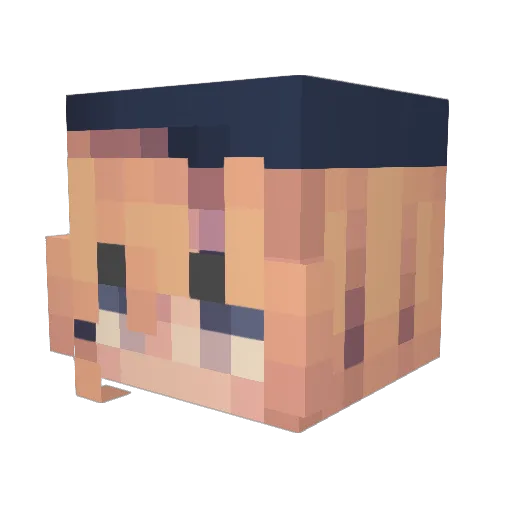Kiixoo Minecraft avatar head, 3D render