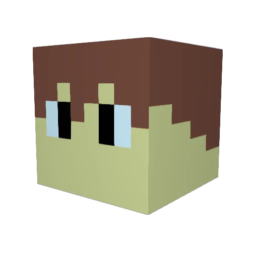 Kiji_Gaming Minecraft avatar head, 3D render