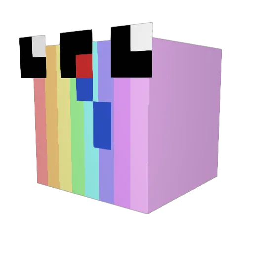 Kijiani Minecraft avatar head, 3D render