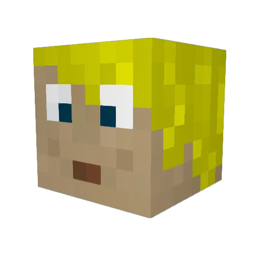 Kijuro Minecraft avatar head, 3D render