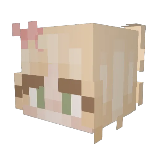 Kikachii Minecraft avatar head, 3D render