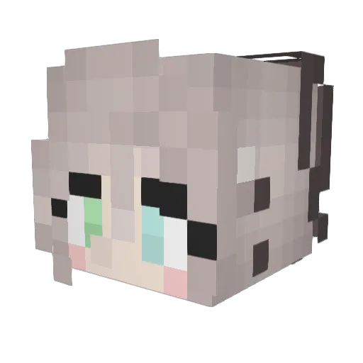Kikakaj Minecraft avatar head, 3D render