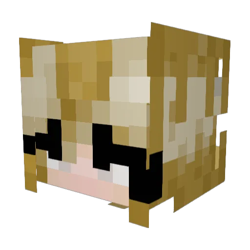 Kikakat Minecraft avatar head, 3D render