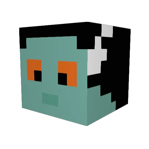 Kikakowia Minecraft avatar head, 3D render
