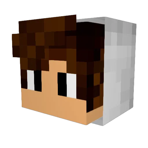 Kikalm Minecraft avatar head, 3D render