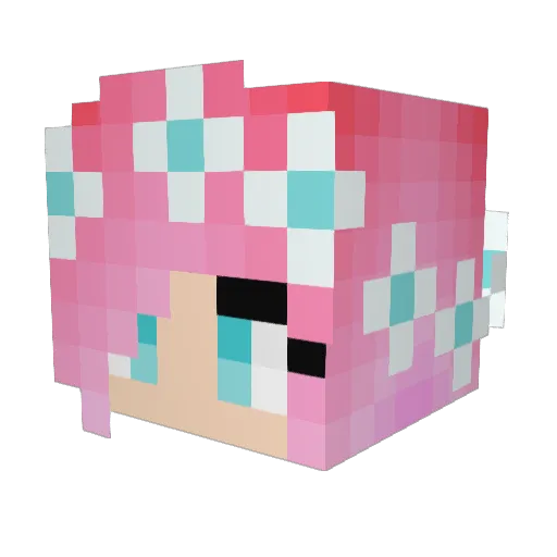 Kikapup8 Minecraft avatar head, 3D render