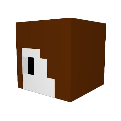 Kikaycat Minecraft avatar head, 3D render