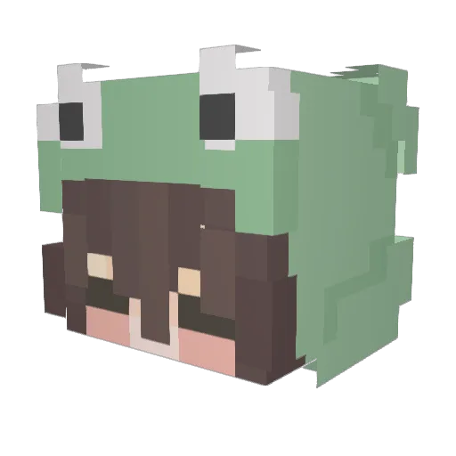 KikiHeree Minecraft avatar head, 3D render