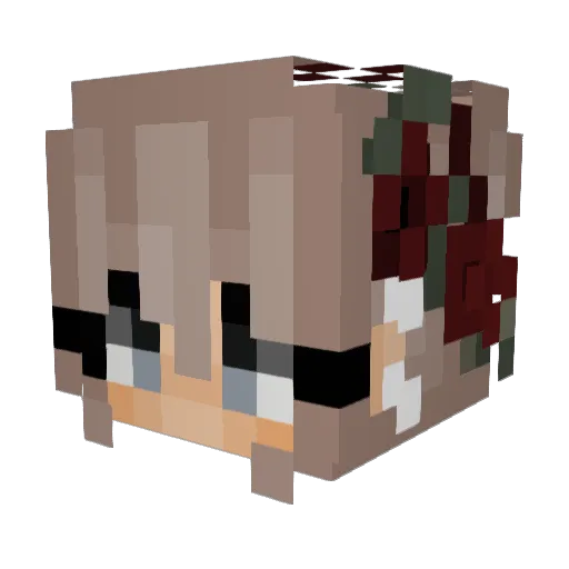 KikiMagNuggets Minecraft avatar head, 3D render