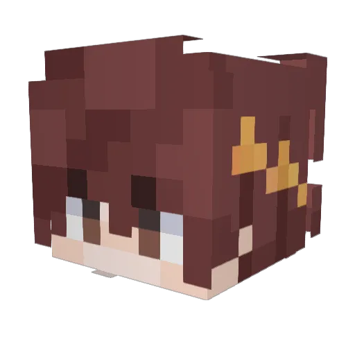 KikiMelo Minecraft avatar head, 3D render