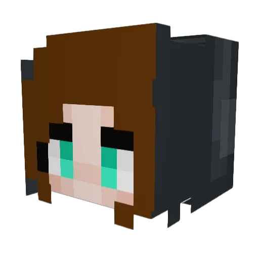 KikiMouse Minecraft avatar head, 3D render