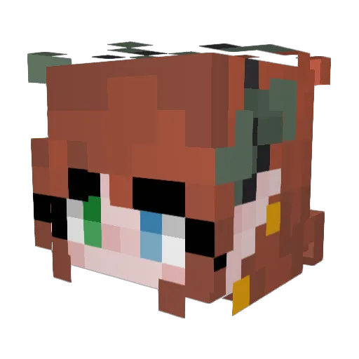 KikiParadise Minecraft avatar head, 3D render