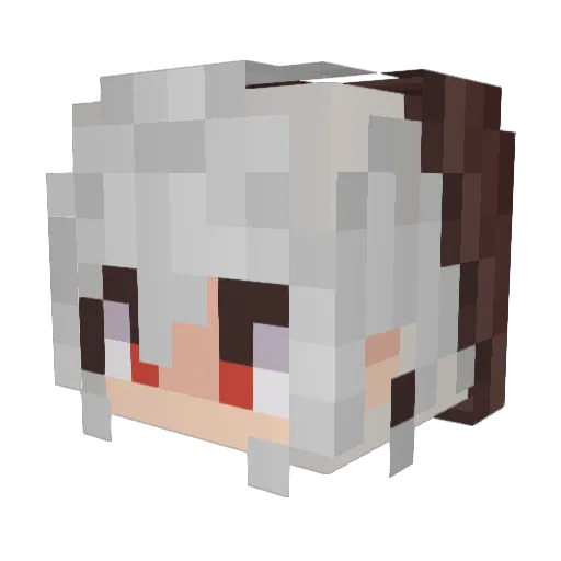 Kikifrau Minecraft avatar head, 3D render