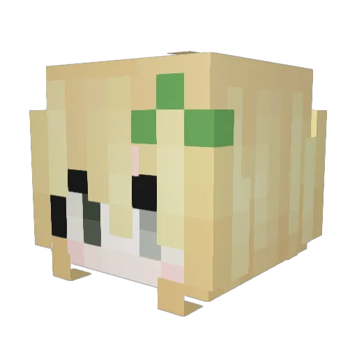 Kikiosan Minecraft avatar head, 3D render