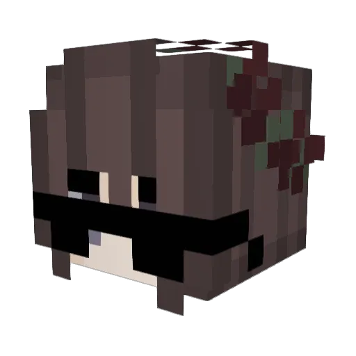 Kikita Minecraft avatar head, 3D render